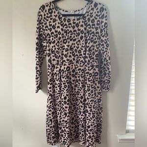 Leopard Long Sleeve Dress with Belt